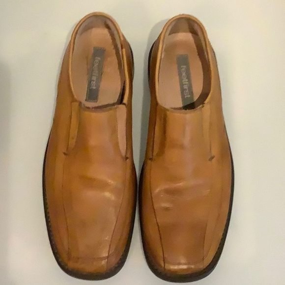 FEETFIRST MENS TAN LEATHER LOAFERS/SLIP ONS MADE IN ITALY SIZE 43 - Picture 3 of 13